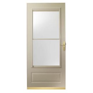 EMCO 400 Series 36 in. Sandtone Aluminum Self Storing Storm Door with Brass Hardware E4SS 36SA