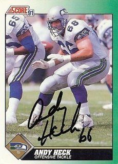 Andy Heck 1991 Score Autograph #266 Seahawks Notre Dame Sports Collectibles
