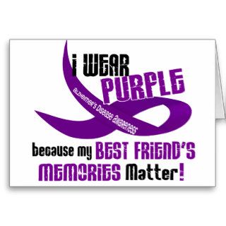 I Wear Purple For My Best Friend’s Memories 33 Greeting Cards
