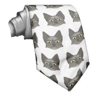 Anime Cat Face With Yellow Eyes Neckties
