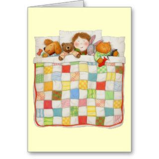 Cozy Quilt BLANK Greeting Card   Yellow