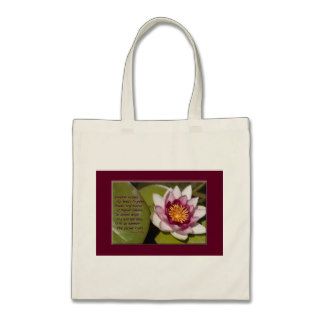Pink Water Lily Tote Bags