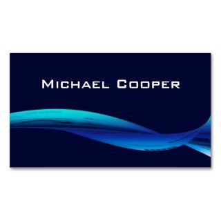 Professional Blue Wave Business Card Navy