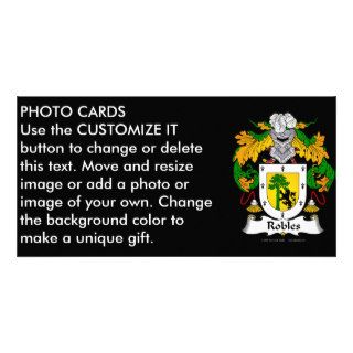 Robles Family Crest Personalized Photo Card