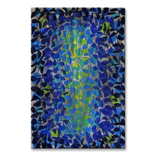 Alexis 'Blue Patterns' Modern Metal Wall Decor Unique Material