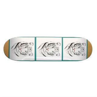 Siberian White Tiger Custom Skate Board