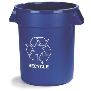 Carlisle 20 gal. Blue Imprinted Recycle Trash Can 341020REC14