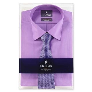 Stafford Easy Care Dress Shirt & Tie Boxed Set, Amythyst Orchid, Mens