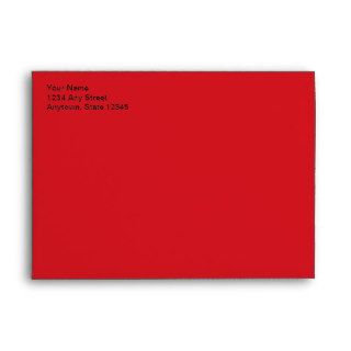 Red Christmas Card Envelope w/ Return Address