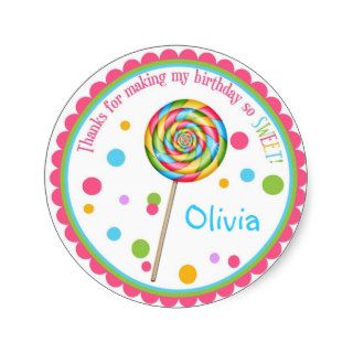 Sweet Shop Lollipop Birthday Stickers