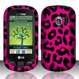LG Extravert(Verizon) vn271 Accessory   Hot Pink Leopard Spot Skin Design Case Protective Cover Cell Phones & Accessories