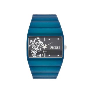 Decree Womens Floral Dial Bangle Watch, Blue