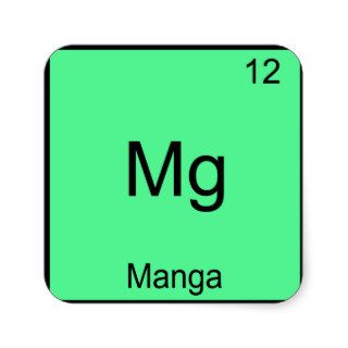 Mg   Manga Comic Funny Chemistry Element Symbol Square Sticker