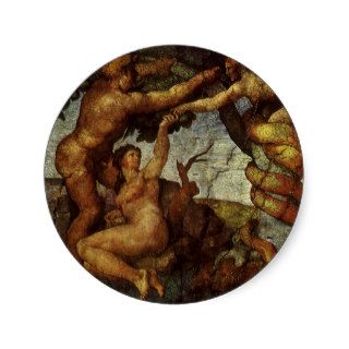Fall the Garden of Eden, Fresco, Michelangelo Stickers