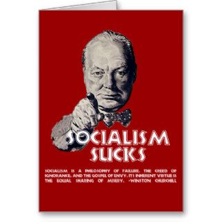Churchill Quote  Socialism Sucks Cards