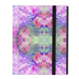 Purple Orchid Mirrored Pink Floral Nebula Pattern iPad Folio Case