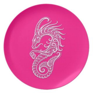 Intricate Pink Capricorn Zodiac Plates
