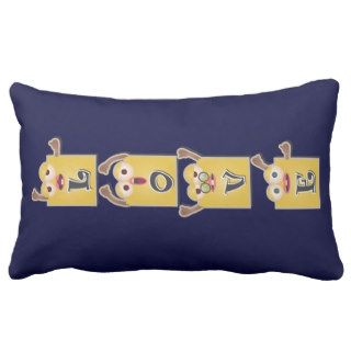 LOVE Letters in Cartoon Boxes Throw Pillows