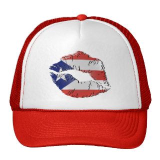 Puerto Rico Flag Lips Trucker Hats