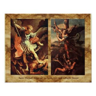 St MICHAEL ARCHANGEL VANGUISHING SATAN Print