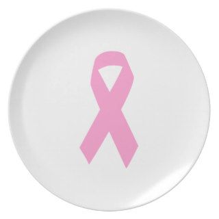 Pink Awareness Ribbon Dinner Plates