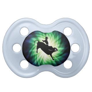 Cool Bull Rider Silhouette Pacifier