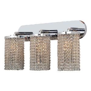 Worldwide Lighting Prism Collection 3 Light Chrome with Clear Crystal Wall Sconce W23770C25