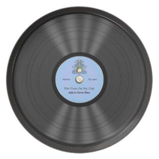 Personalized Bluegrass Vinyl Record Dinner Plate