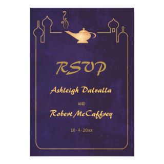 Arabian Magic Lamp Wedding RSVP Cards