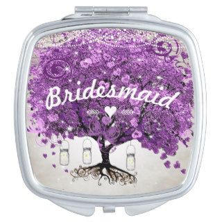 Romantic Heart Leaf Tree Bridesmaid Wedding Mirror For Makeup