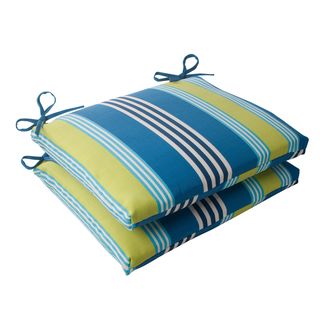 Waverly Sun n Shade Oncore Lagoon Squared Seat Cushions (Set of 2) Waverly Outdoor Cushions & Pillows