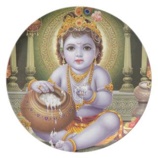 Baby Krishna Hindu Hinduism India Indian Deity Party Plates