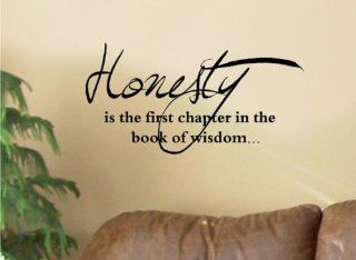 Honesty is the first chapter in the book of wisdomVinyl wall art Inspirational quotes and saying home decor decal sticker  