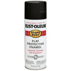 Rust Oleum Stops Rust 12 oz. Protective Enamel Satin Flat Black Spray Paint (6 Pack) 7776830