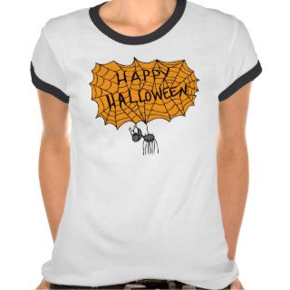 Happy Halloween spider web T shirt