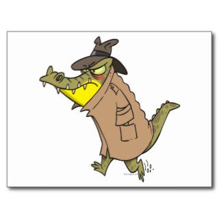 sneaky thug croc crocodile cartoon character post card