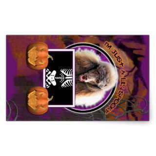 Halloween   Just a Lil Spooky   Poodle   Chocolate Rectangle Stickers