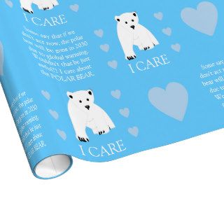 polar bear i care gift wrapping paper