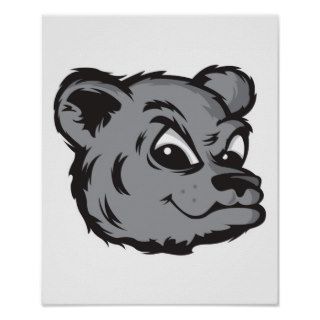 funny pouting black bear face posters