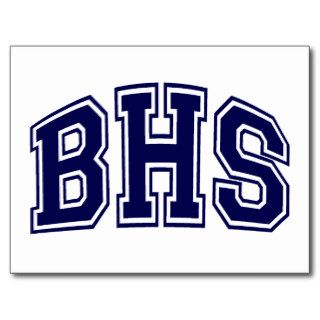 HIGH SCHOOLL   BHS BLUE POSTCARD