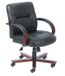 Italian Leather Mid Back Office Chair  Desk Chairs 