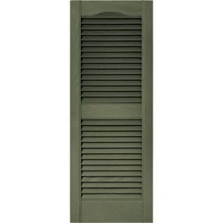 Builders Edge 15 in. x 39 in. Louvered Shutters Pair in #282 Colonial Green 010140039282
