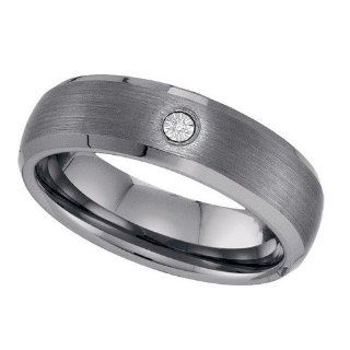 Diamond Wedding Band Ring DIAMOND TUNGSTEN BAND S10.5 Tungsten Jewelry