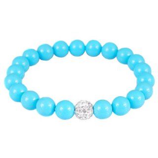 3x/6x Wholesale Lot Cheap Crystal Shell Pearl Beaded Bangle Bracelet Qcl262 Xbl262l (Blue) 3 Pieces 
