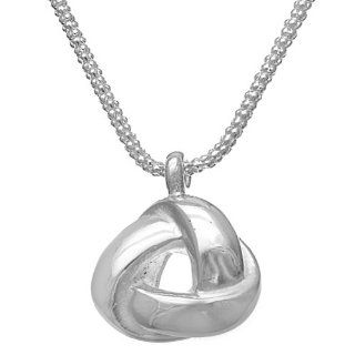 Stainless Steel Knot Pendant with Sterling Silver Chain (18 inch) Pendant Necklaces Jewelry