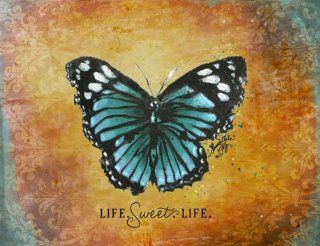 Jada Venia / Kindred Hearts   Inspirational Accent Lamp / Light Box Insert "Life Sweet Life (Butterfly)" (9 3/4" x 7 1/2")   #1 292   Table Lamps  