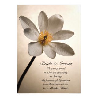 White Wildflower Marriage / Elopement Announcement