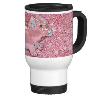 Cute Pink Pig glitter photo print & green emerald Coffee Mug