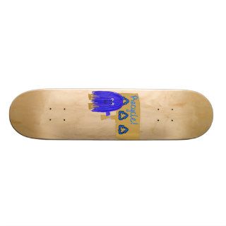 Blue Recycle sign Custom Skateboard