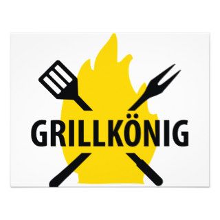 Grillkönig mit Flammen icon Custom Invitation